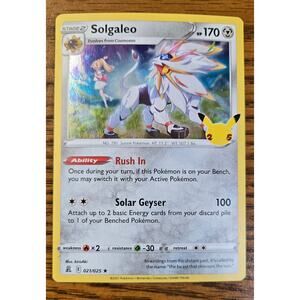 Stage 2 Solgaleo Pokemon Card Part of the 25th Anniversary Set 021/025 2021 Holo